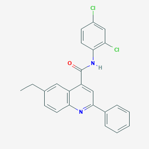 molecular formula C24H18Cl2N2O B338359 N-(2,4-dichlorophenyl)-6-ethyl-2-phenylquinoline-4-carboxamide 
