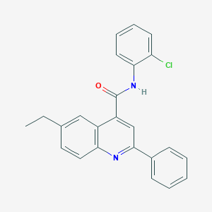 molecular formula C24H19ClN2O B338362 N-(2-chlorophenyl)-6-ethyl-2-phenylquinoline-4-carboxamide 