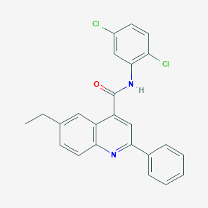 molecular formula C24H18Cl2N2O B338363 N-(2,5-dichlorophenyl)-6-ethyl-2-phenylquinoline-4-carboxamide 