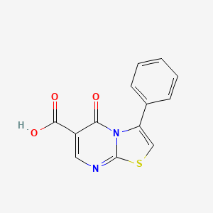 molecular formula C13H8N2O3S B3383635 5-oxo-3-phenyl-5H-[1,3]thiazolo[3,2-a]pyrimidine-6-carboxylic acid CAS No. 446829-29-4