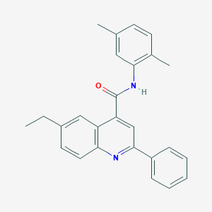molecular formula C26H24N2O B338365 N-(2,5-dimethylphenyl)-6-ethyl-2-phenyl-4-quinolinecarboxamide 