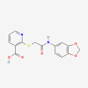 2-({[(2H-1,3-benzodioxol-5-yl)carbamoyl]methyl}sulfanyl)pyridine-3-carboxylic acid