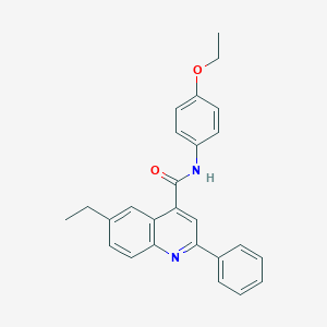 molecular formula C26H24N2O2 B338367 N-(4-ethoxyphenyl)-6-ethyl-2-phenylquinoline-4-carboxamide 