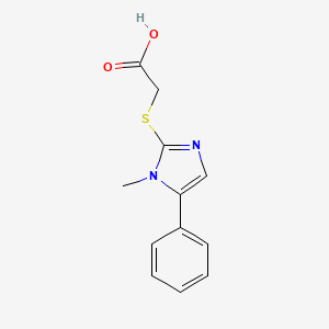 molecular formula C12H12N2O2S B3383672 2-[(1-methyl-5-phenyl-1H-imidazol-2-yl)sulfanyl]acetic acid CAS No. 462067-14-7