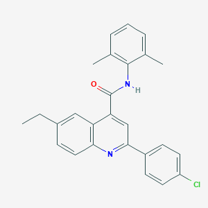 molecular formula C26H23ClN2O B338369 2-(4-chlorophenyl)-N-(2,6-dimethylphenyl)-6-ethylquinoline-4-carboxamide 