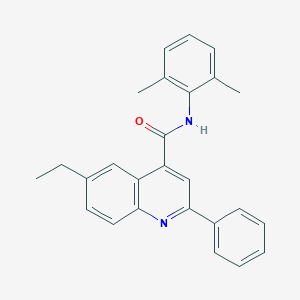 molecular formula C26H24N2O B338370 N-(2,6-dimethylphenyl)-6-ethyl-2-phenylquinoline-4-carboxamide 
