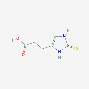 molecular formula C6H8N2O2S B3383705 3-(2-Sulfanylidene-1,3-dihydroimidazol-4-yl)propanoic acid CAS No. 4708-67-2