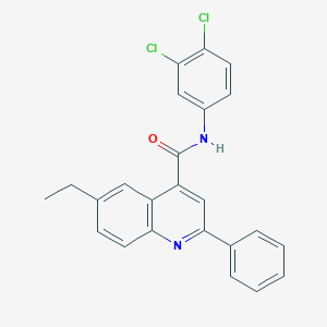molecular formula C24H18Cl2N2O B338371 N-(3,4-dichlorophenyl)-6-ethyl-2-phenylquinoline-4-carboxamide 