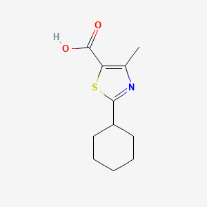 molecular formula C11H15NO2S B3383710 2-Cyclohexyl-4-methyl-1,3-thiazole-5-carboxylic acid CAS No. 472805-56-4
