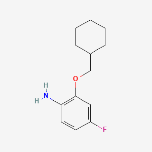 molecular formula C13H18FNO B3383711 2-(Cyclohexylmethoxy)-4-fluoroaniline CAS No. 473732-52-4