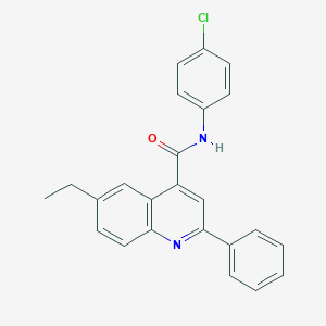 molecular formula C24H19ClN2O B338372 N-(4-chlorophenyl)-6-ethyl-2-phenylquinoline-4-carboxamide 