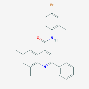 molecular formula C25H21BrN2O B338376 N-(4-bromo-2-methylphenyl)-6,8-dimethyl-2-phenylquinoline-4-carboxamide 