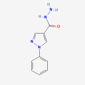 molecular formula C10H10N4O B3383766 1-phenyl-1H-pyrazole-4-carbohydrazide CAS No. 485320-54-5