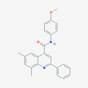 molecular formula C25H22N2O2 B338378 N-(4-methoxyphenyl)-6,8-dimethyl-2-phenylquinoline-4-carboxamide 