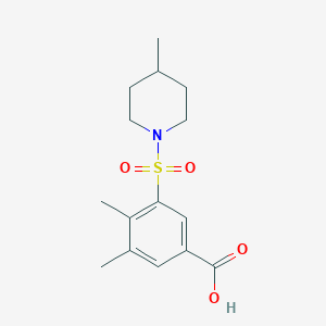 3,4-Dimethyl-5-[(4-methylpiperidin-1-yl)sulfonyl]benzoic acid