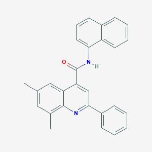 molecular formula C28H22N2O B338381 6,8-dimethyl-N-(1-naphthyl)-2-phenyl-4-quinolinecarboxamide 