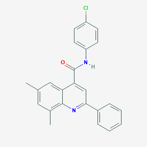 molecular formula C24H19ClN2O B338383 N-(4-chlorophenyl)-6,8-dimethyl-2-phenylquinoline-4-carboxamide 