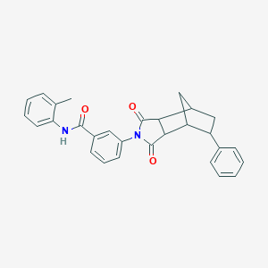 molecular formula C29H26N2O3 B338384 3-(1,3-dioxo-5-phenyloctahydro-2H-4,7-methanoisoindol-2-yl)-N-(2-methylphenyl)benzamide 
