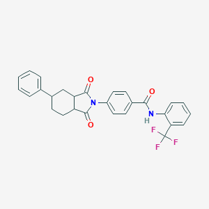 molecular formula C28H23F3N2O3 B338387 4-(1,3-dioxo-5-phenyloctahydro-2H-isoindol-2-yl)-N-[2-(trifluoromethyl)phenyl]benzamide 