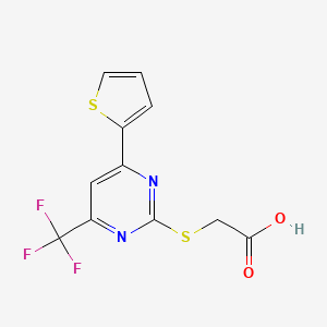 2-((4-(Thiophen-2-yl)-6-(trifluoromethyl)pyrimidin-2-yl)thio)acetic acid