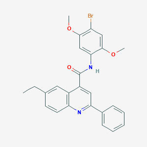 molecular formula C26H23BrN2O3 B338389 N-(4-bromo-2,5-dimethoxyphenyl)-6-ethyl-2-phenylquinoline-4-carboxamide 