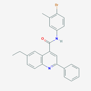 molecular formula C25H21BrN2O B338390 N-(4-bromo-3-methylphenyl)-6-ethyl-2-phenylquinoline-4-carboxamide 