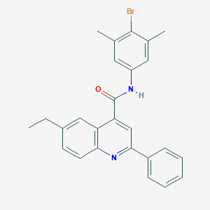 molecular formula C26H23BrN2O B338391 N-(4-bromo-3,5-dimethylphenyl)-6-ethyl-2-phenyl-4-quinolinecarboxamide 