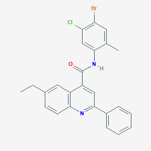 molecular formula C25H20BrClN2O B338392 N-(4-bromo-5-chloro-2-methylphenyl)-6-ethyl-2-phenylquinoline-4-carboxamide 
