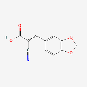 molecular formula C11H7NO4 B3383928 3-(1,3-苯并二氧杂-5-基)-2-氰基丙-2-烯酸 CAS No. 51066-70-7