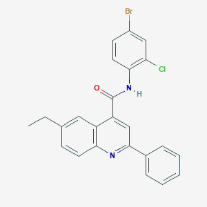 molecular formula C24H18BrClN2O B338393 N-(4-bromo-2-chlorophenyl)-6-ethyl-2-phenylquinoline-4-carboxamide 