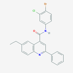 molecular formula C24H18BrClN2O B338394 N-(4-bromo-3-chlorophenyl)-6-ethyl-2-phenylquinoline-4-carboxamide 