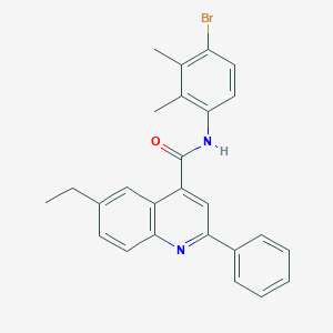 molecular formula C26H23BrN2O B338396 N-(4-bromo-2,3-dimethylphenyl)-6-ethyl-2-phenylquinoline-4-carboxamide 