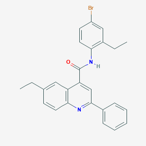 molecular formula C26H23BrN2O B338397 N-(4-bromo-2-ethylphenyl)-6-ethyl-2-phenylquinoline-4-carboxamide 