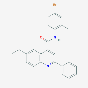 molecular formula C25H21BrN2O B338398 N-(4-bromo-2-methylphenyl)-6-ethyl-2-phenylquinoline-4-carboxamide 