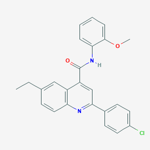 molecular formula C25H21ClN2O2 B338399 2-(4-chlorophenyl)-6-ethyl-N-(2-methoxyphenyl)quinoline-4-carboxamide 