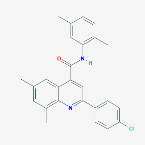 molecular formula C26H23ClN2O B338403 2-(4-chlorophenyl)-N-(2,5-dimethylphenyl)-6,8-dimethylquinoline-4-carboxamide 