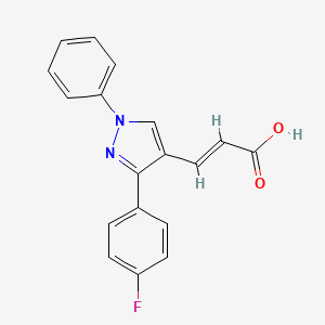 molecular formula C18H13FN2O2 B3384037 3-[3-(4-Fluoro-phenyl)-1-phenyl-1H-pyrazol-4-yl]-acrylic acid CAS No. 519137-39-4