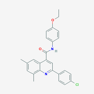 molecular formula C26H23ClN2O2 B338404 2-(4-chlorophenyl)-N-(4-ethoxyphenyl)-6,8-dimethylquinoline-4-carboxamide 
