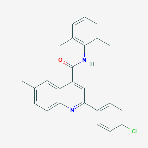 molecular formula C26H23ClN2O B338406 2-(4-chlorophenyl)-N-(2,6-dimethylphenyl)-6,8-dimethylquinoline-4-carboxamide 