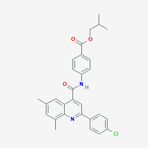 molecular formula C29H27ClN2O3 B338407 Isobutyl 4-({[2-(4-chlorophenyl)-6,8-dimethyl-4-quinolinyl]carbonyl}amino)benzoate 