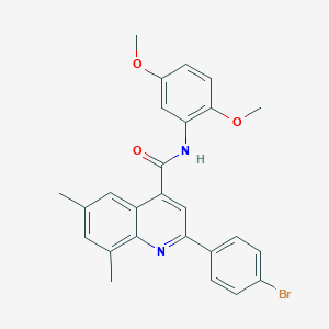 molecular formula C26H23BrN2O3 B338408 2-(4-bromophenyl)-N-(2,5-dimethoxyphenyl)-6,8-dimethylquinoline-4-carboxamide 
