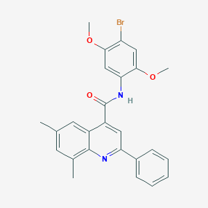 molecular formula C26H23BrN2O3 B338411 N-(4-bromo-2,5-dimethoxyphenyl)-6,8-dimethyl-2-phenylquinoline-4-carboxamide 