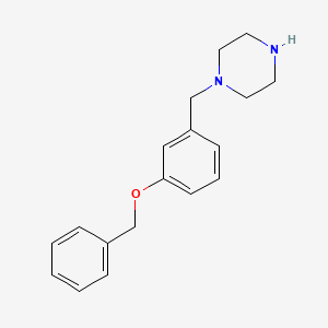 molecular formula C18H22N2O B3384114 1-{[3-(Benzyloxy)phenyl]methyl}piperazine CAS No. 523980-09-8