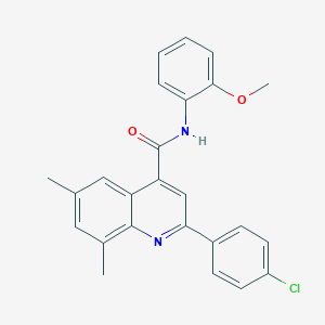 molecular formula C25H21ClN2O2 B338415 2-(4-chlorophenyl)-N-(2-methoxyphenyl)-6,8-dimethylquinoline-4-carboxamide 