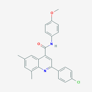 molecular formula C25H21ClN2O2 B338416 2-(4-chlorophenyl)-N-(4-methoxyphenyl)-6,8-dimethylquinoline-4-carboxamide 