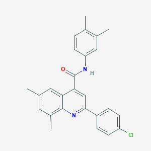 molecular formula C26H23ClN2O B338417 2-(4-chlorophenyl)-N-(3,4-dimethylphenyl)-6,8-dimethylquinoline-4-carboxamide 