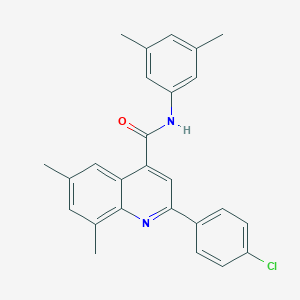 molecular formula C26H23ClN2O B338418 2-(4-chlorophenyl)-N-(3,5-dimethylphenyl)-6,8-dimethylquinoline-4-carboxamide 