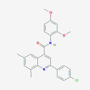 molecular formula C26H23ClN2O3 B338420 2-(4-chlorophenyl)-N-(2,4-dimethoxyphenyl)-6,8-dimethylquinoline-4-carboxamide 