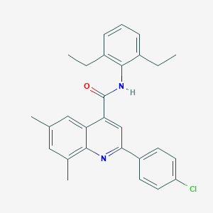 molecular formula C28H27ClN2O B338421 2-(4-chlorophenyl)-N-(2,6-diethylphenyl)-6,8-dimethylquinoline-4-carboxamide 