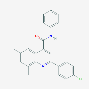 molecular formula C24H19ClN2O B338423 2-(4-chlorophenyl)-6,8-dimethyl-N-phenylquinoline-4-carboxamide 